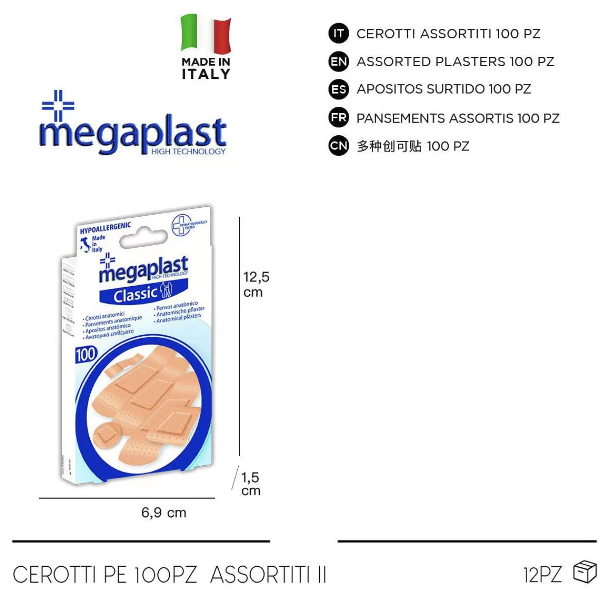 112400 Cerotti anatomici CLASSICI 100pz assortiti