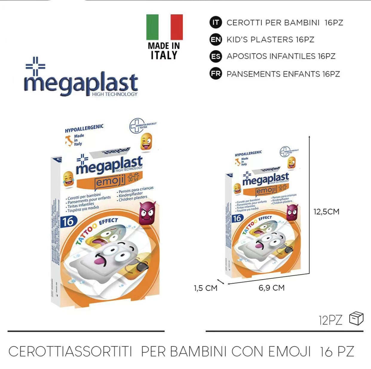 112479 Cerotti BAMBINI EMOTICONS tattoo effect 16pz assortiti