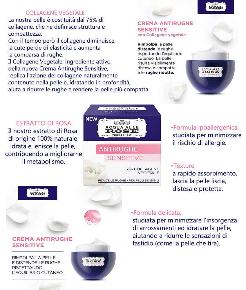 Acqua alle Rose CREMA ANTIRUGHE SENSITIVE 50ml